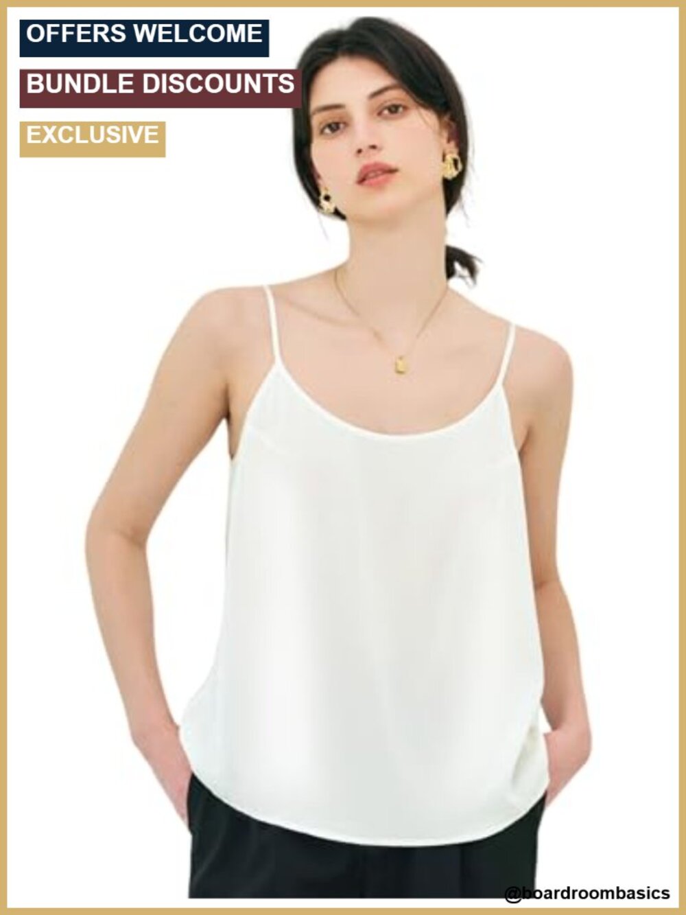 19MM Mulberry Silk Camisole Top for Women Adjustable Strap